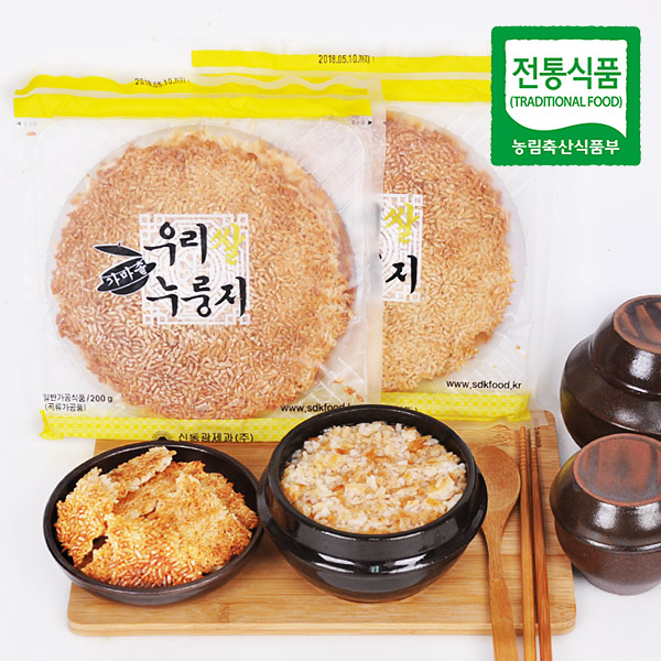 [전통식품인증] 우리쌀로 만든 구수한 누룽지 200g 5개